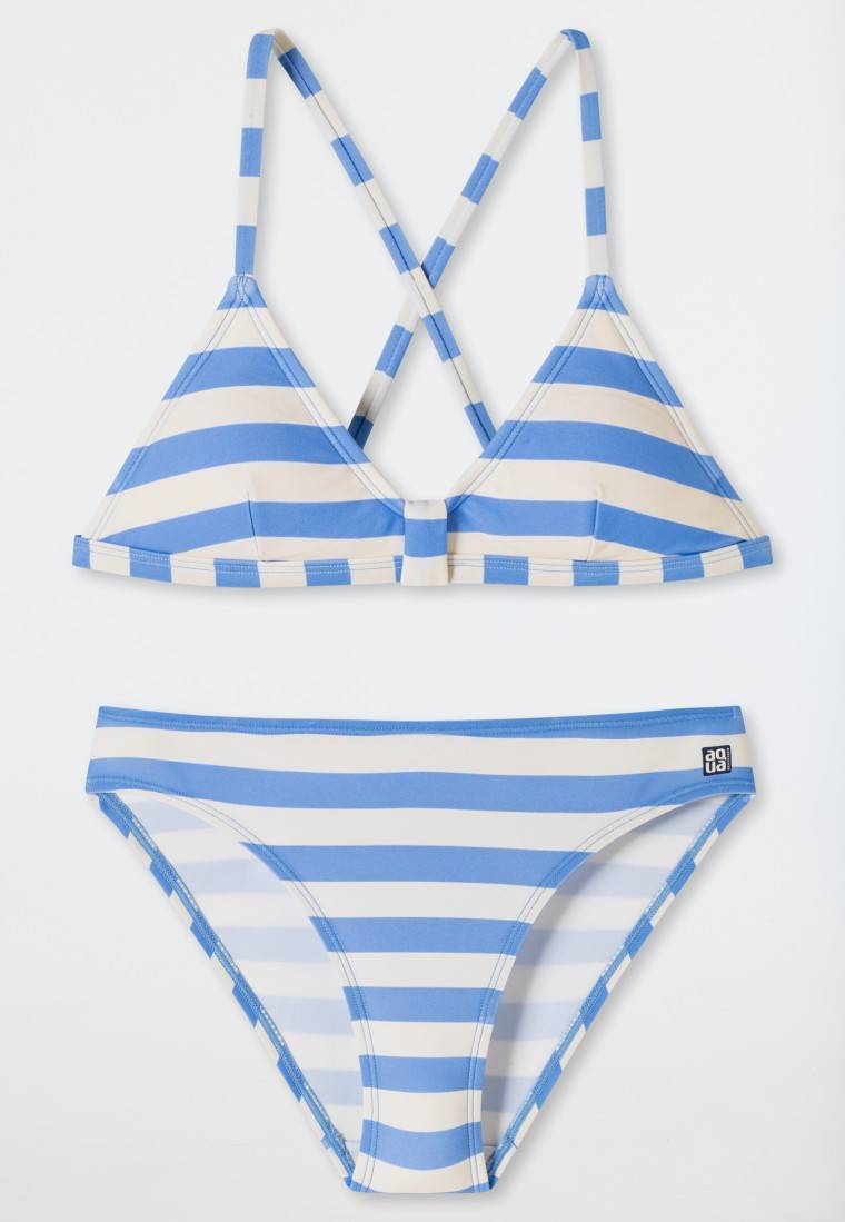 Schiesser Bustier-Bikini Wirkware recycelt LSF40+ Streifen hellblau - Aqua Teen Girls Bis zu 60% Rabatt