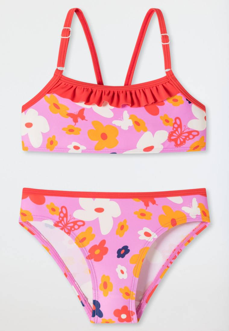 Schiesser Bustier Bikini Wirkware Blumen Schmetterlinge Rüschen rosa - Aqua Kids Girls Bis zu 55% Rabatt
