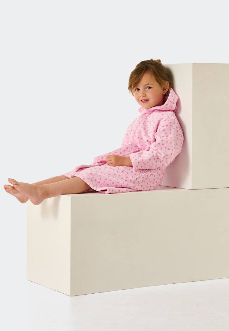 Schiesser Bademantel Velour Punkte rosa - Original Classics Nur noch ein Tag übrig