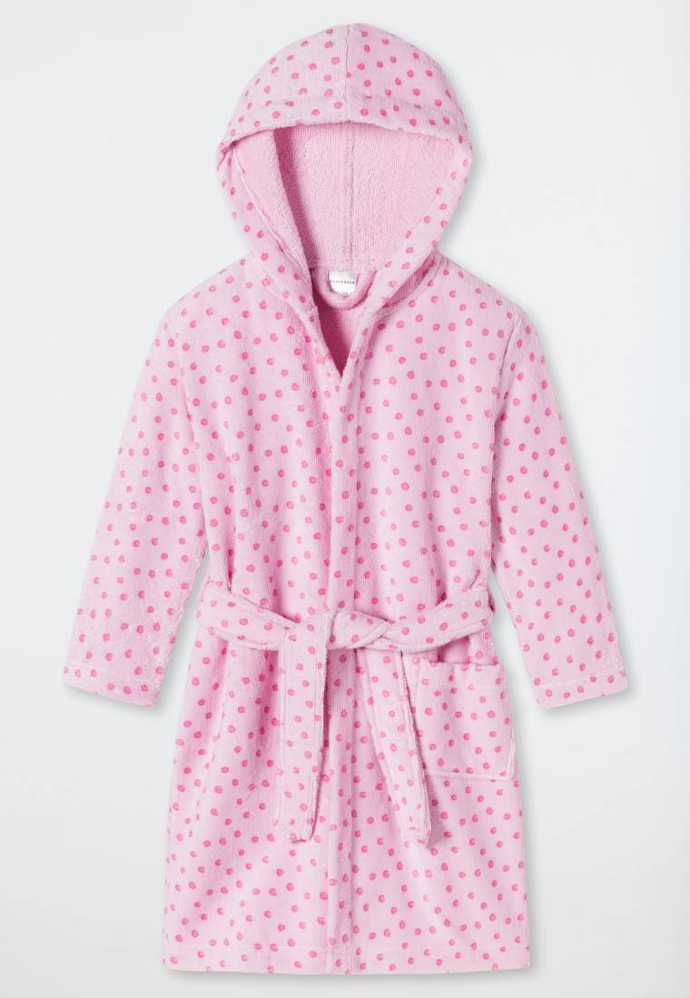 Schiesser Bademantel Velour Punkte rosa - Original Classics Nur noch ein Tag übrig