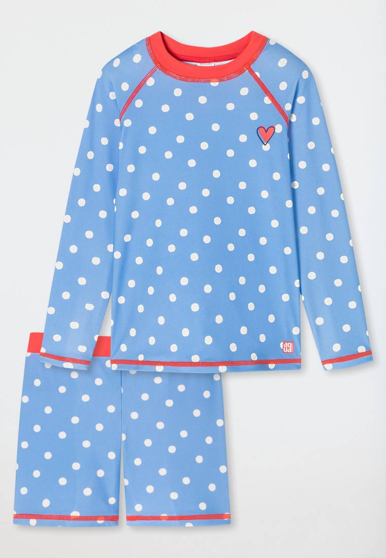 Schiesser Badeset Mädchen 2-teilig Punkte hellblau - Aqua Kids Girls zollfrei