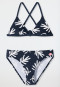 Schiesser Bustier-Bikini Wirkware recycelt LSF40+ Palmenblätter dunkelblau - Diver Dreams Rabatte dieses Monats