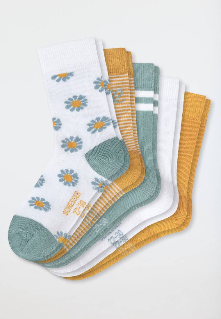 Schiesser Mädchensocken 5er-Pack Blumen mehrfarbig - Blume im Angebot