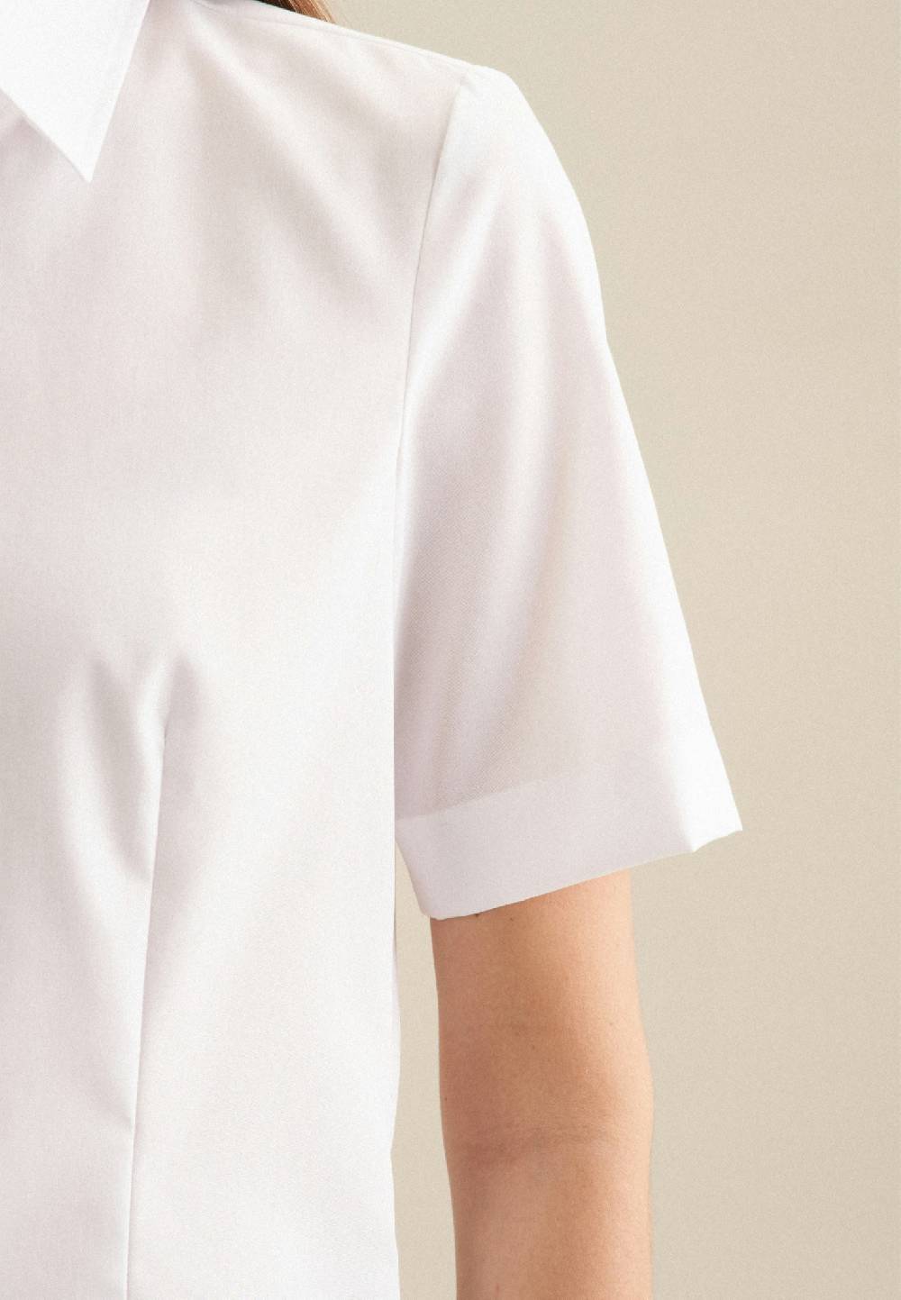 Seidensticker Bügelfreie Kurzarm Fil a fil Hemdbluse Im Verkauf