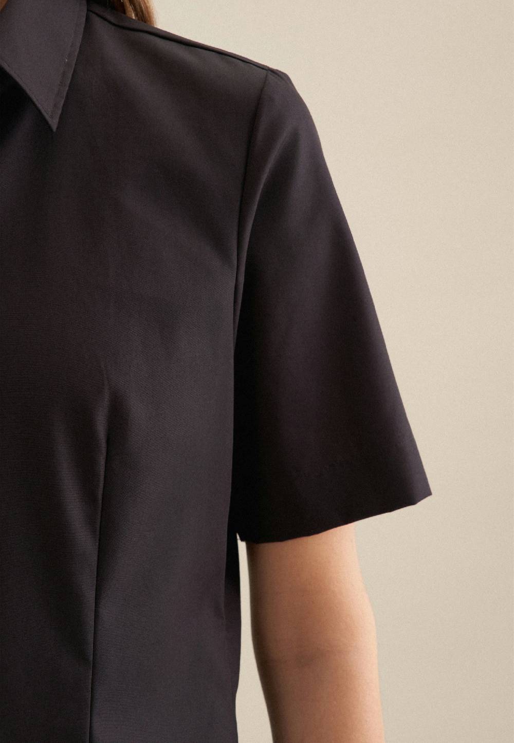 Seidensticker Bügelfreie Kurzarm Fil a fil Hemdbluse Outlet