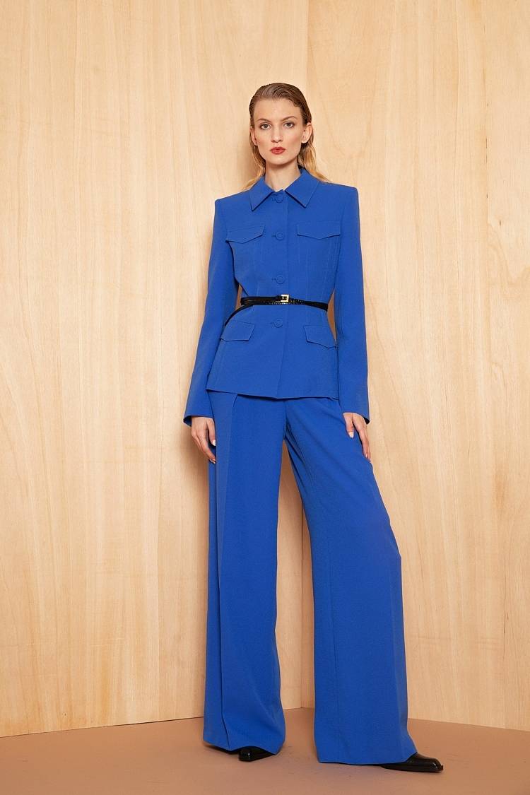 ﻿Sly 010 Einreihiger Blazer mit Pattentaschen aus Crêpe-Envers-Satin Super Sparpreis