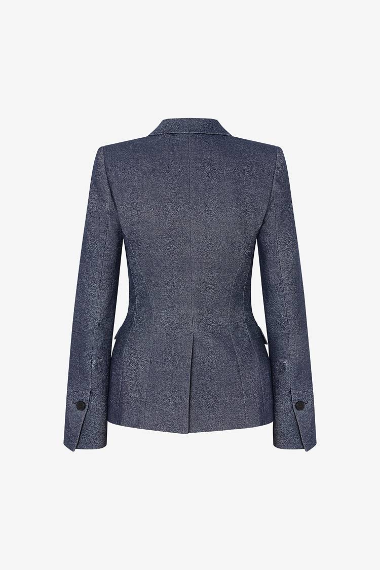Sly 010 Einreihiger Denimblazer mit Pattentaschen Sonderangebot der Fabrik