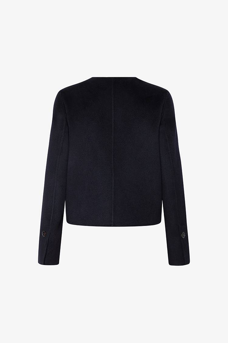 Sly 010 Kragenlose Doubleface-Jacke mit aufgesetzten Taschen Bis zu 55% Rabatt