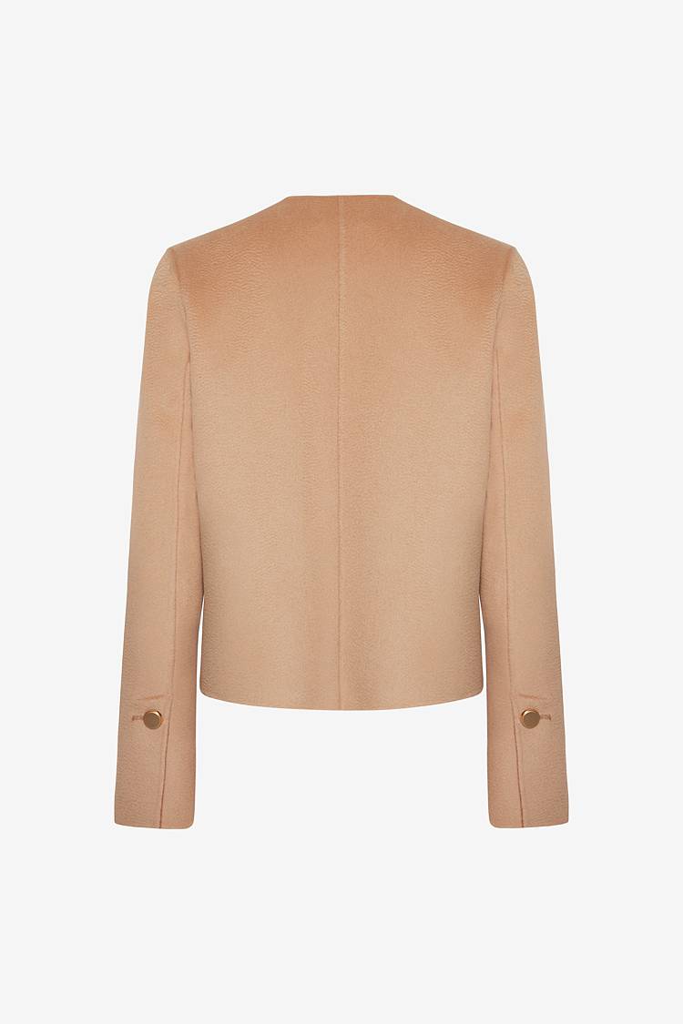 Sly 010 Kragenlose Doubleface-Jacke mit aufgesetzten Taschen Fabrikladen