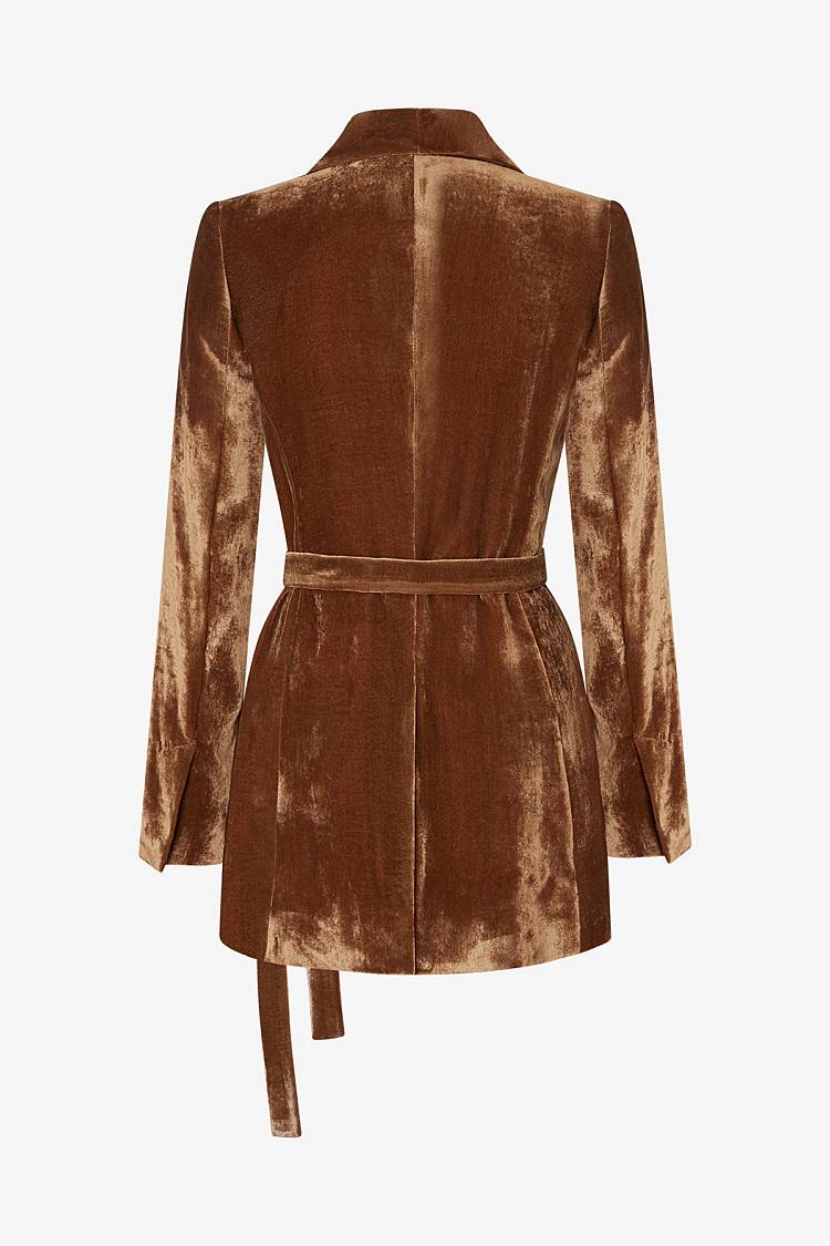 Sly 010 Wickelblazer mit Gürtel aus Viskose-Samt Outlet