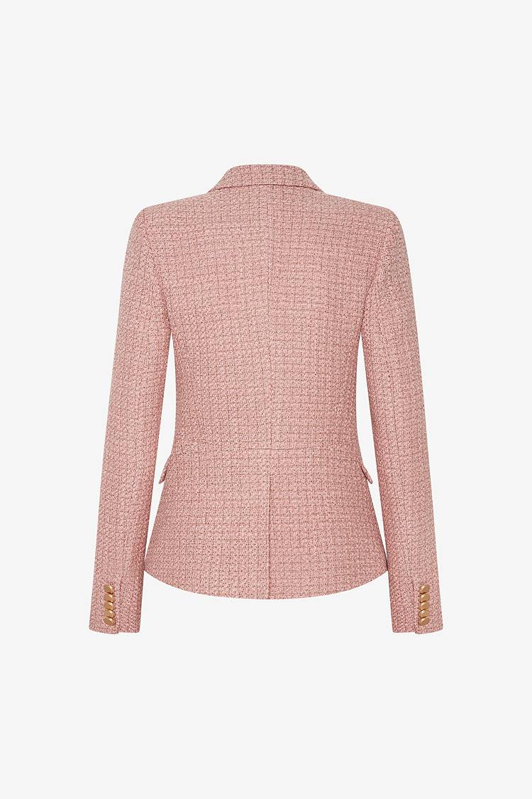 Sly 010 Double-breasted Tweed Blazer with Gold Buttons Sonderangebote