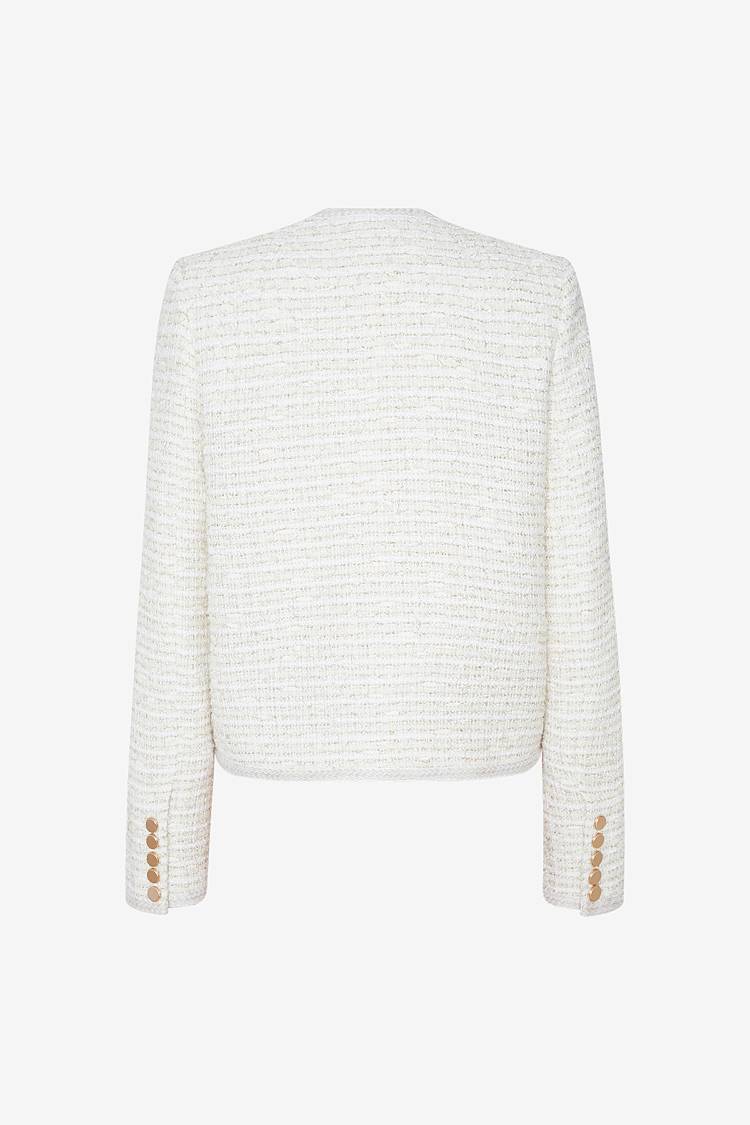 Sly 010 Kurze Tweedjacke mit aufgesetzten Taschen Bis zu 50% Rabatt