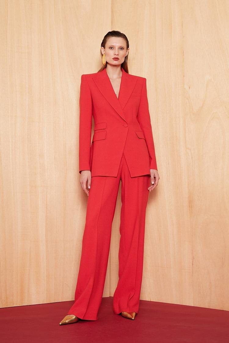 Sly 010 Taillierter Einknopf-Blazer aus Crêpe-Envers-Satin Saisonale Angebote