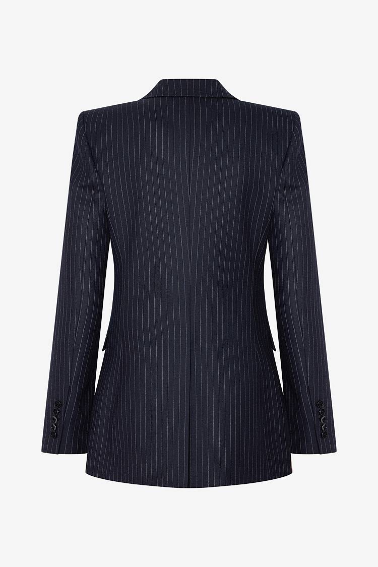 Sly 010 Taillierter Einknopf-Nadelstreifen-Blazer aus Wolle Rabatte dieses Monats