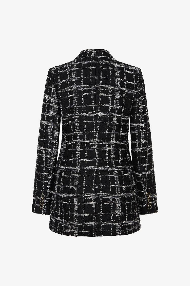 Sly 010 Doppelreihiger Tweed-Blazer mit Emailleknöpfen Blitzangebot