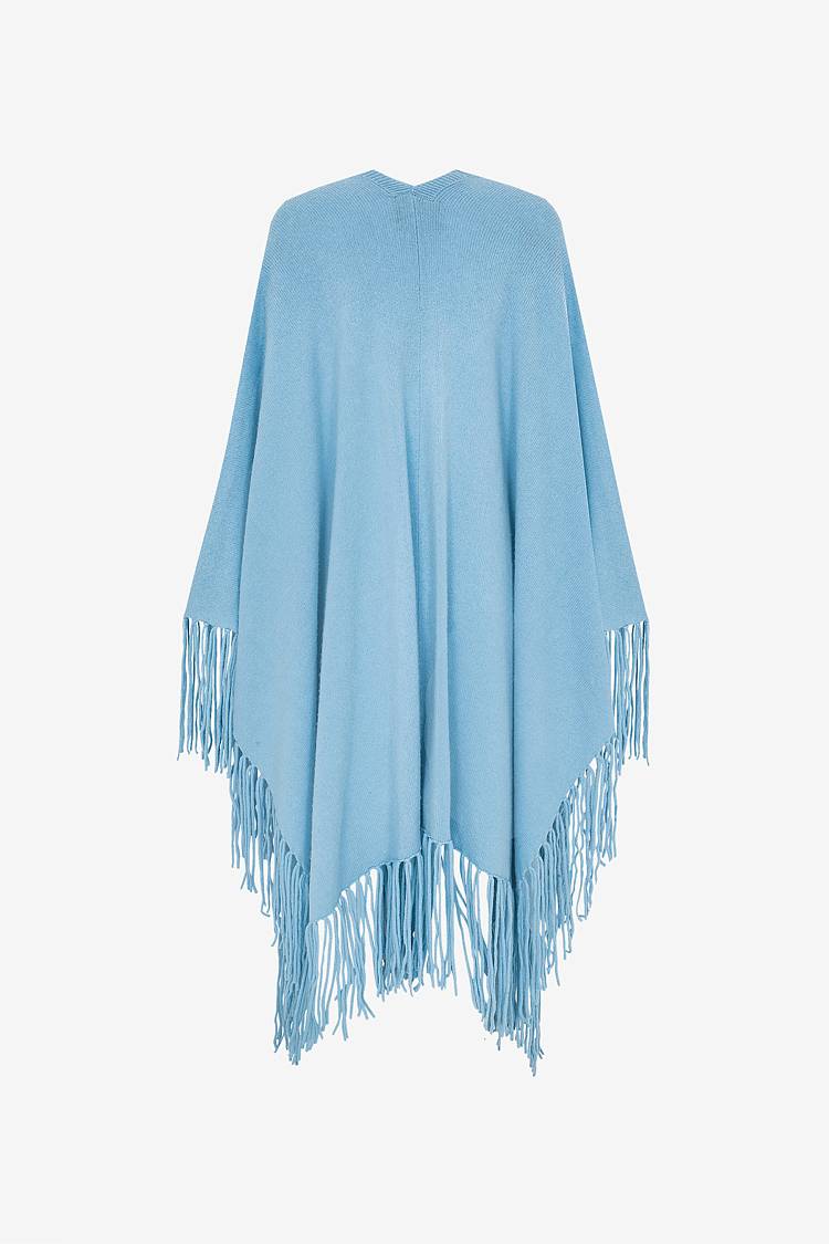Sly 010 Kaschmir Poncho mit Fransen Super Sparpreis