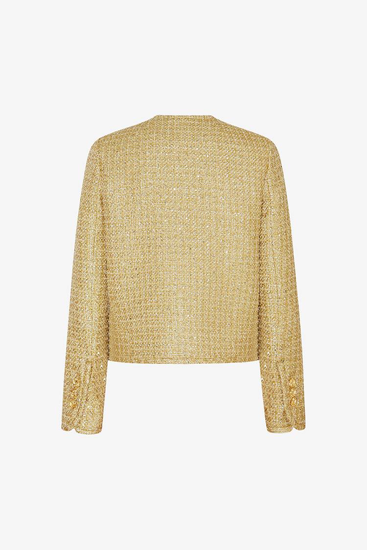 Sly 010 Kurze Jacke aus funkelndem Tweed Sonderangebot der Fabrik