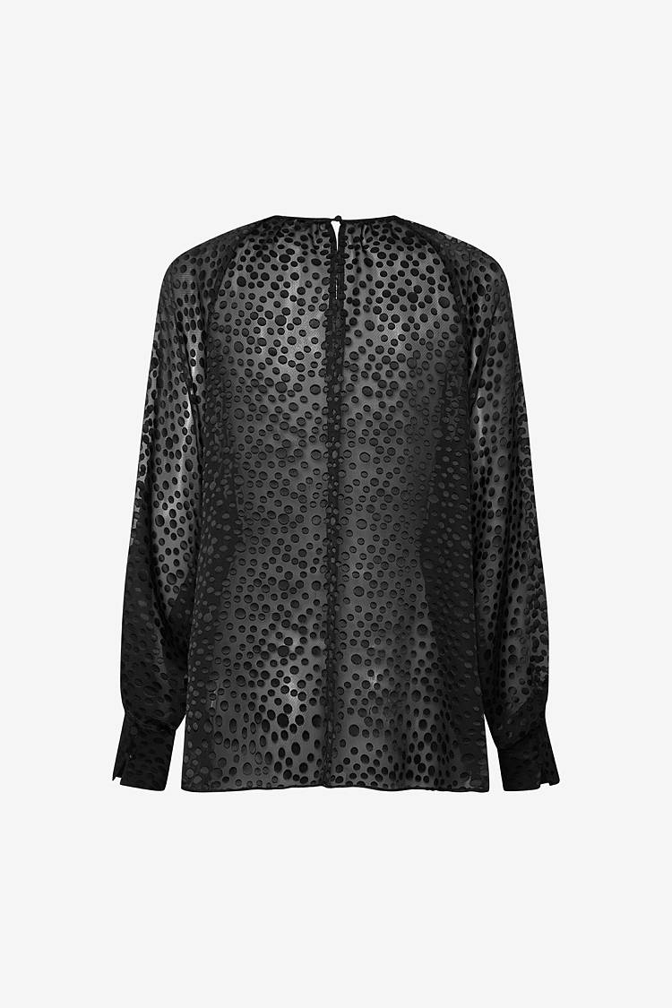 Sly 010 Polka Dot Bluse mit gerüschtem Halsausschnitt Großer Ausverkauf