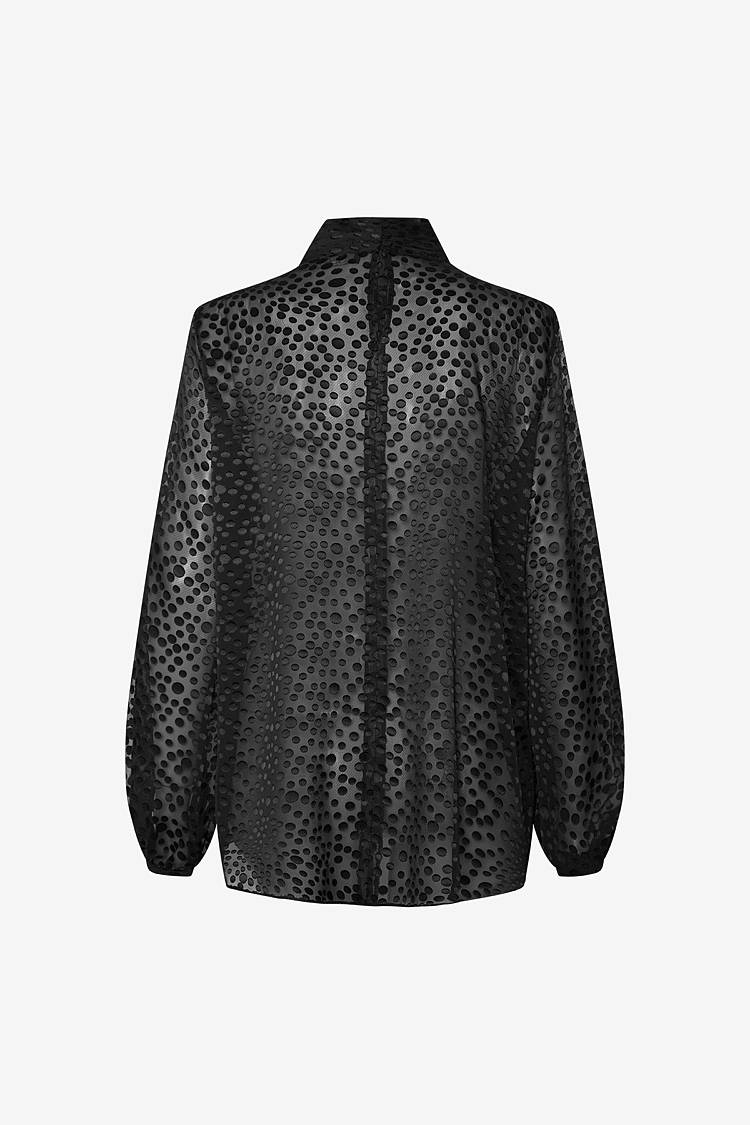 Sly 010 Polka Dot Bluse mit drapiertem Stehkragen Begrenztes Angebot