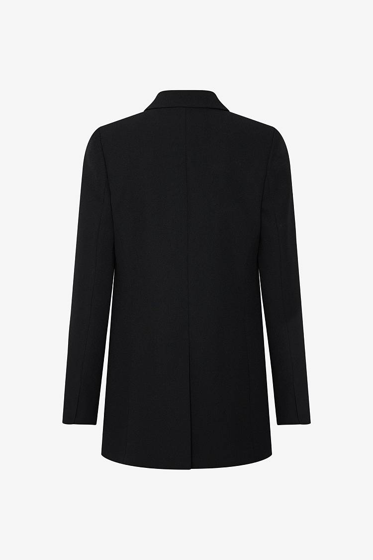 Sly 010 Knopfloser Smoking-Blazer aus Crêpe-Envers-Satin Exklusivangebot