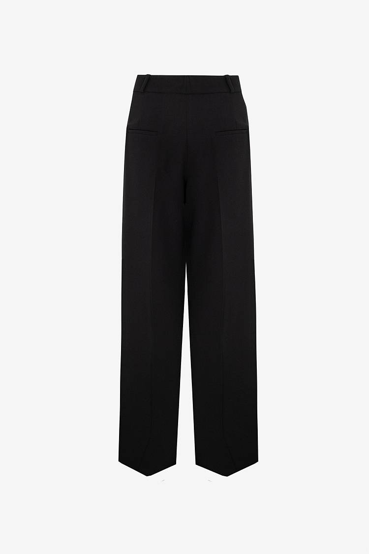 Sly 010 Gerade Hose mit Bundfalte aus Crêpe-Envers-Satin Black Friday