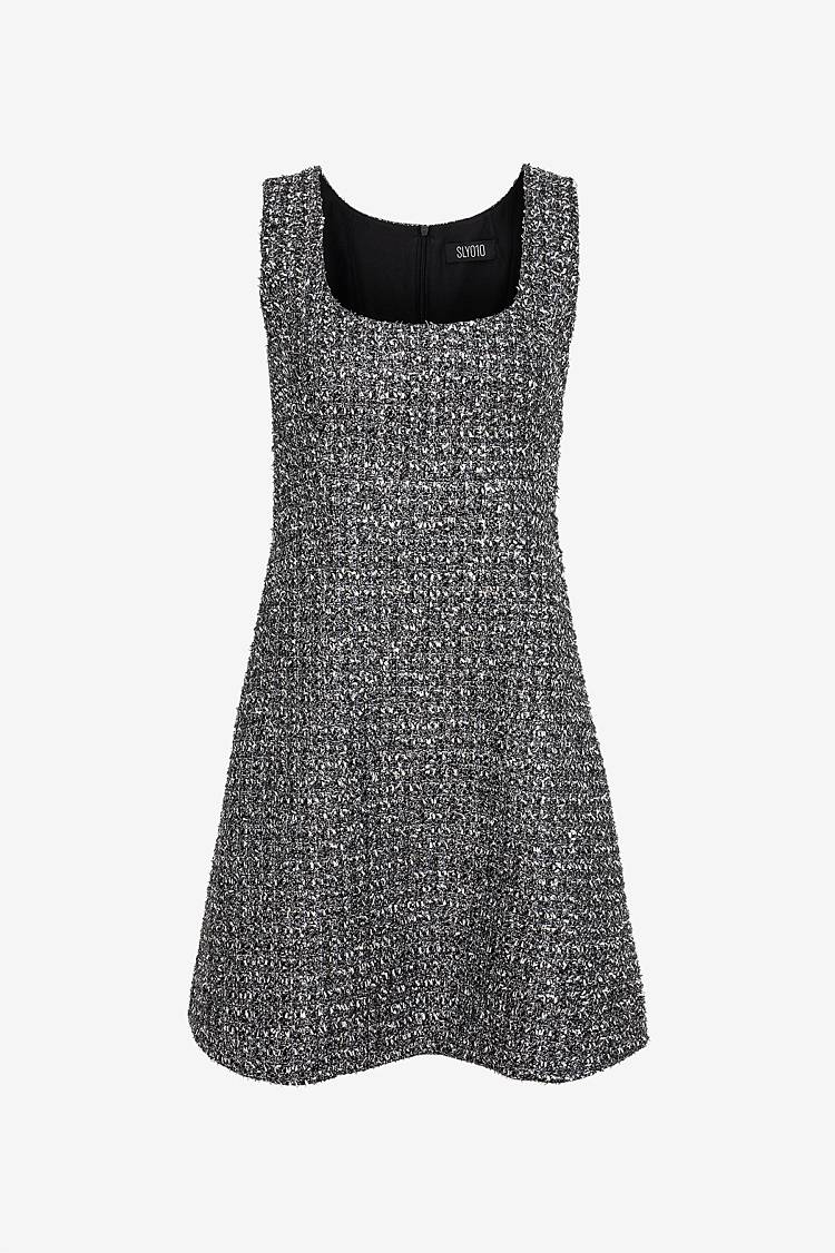 Sly 010 Feminines Kleid aus glitzerndem Tweed Online