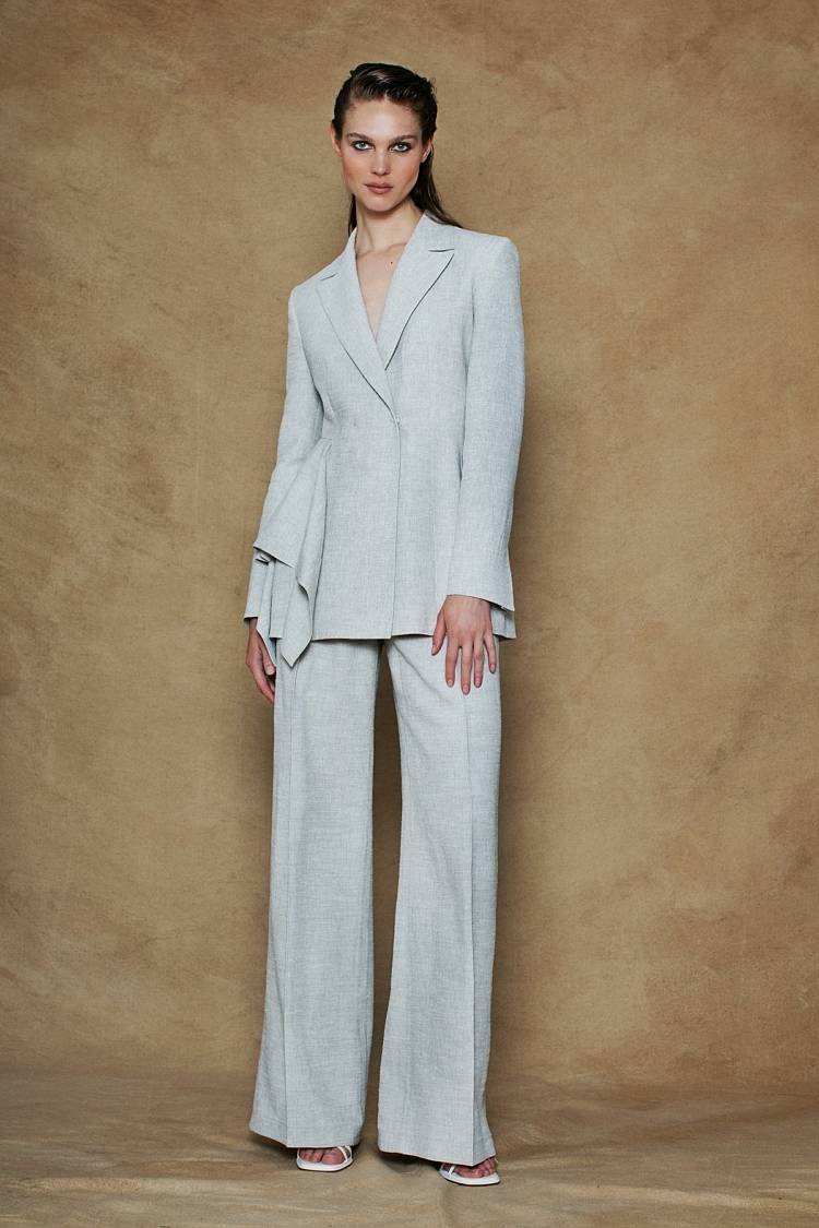 Sly 010 Blazer mit Volant aus Leinengemisch Fabrik Onlineshop