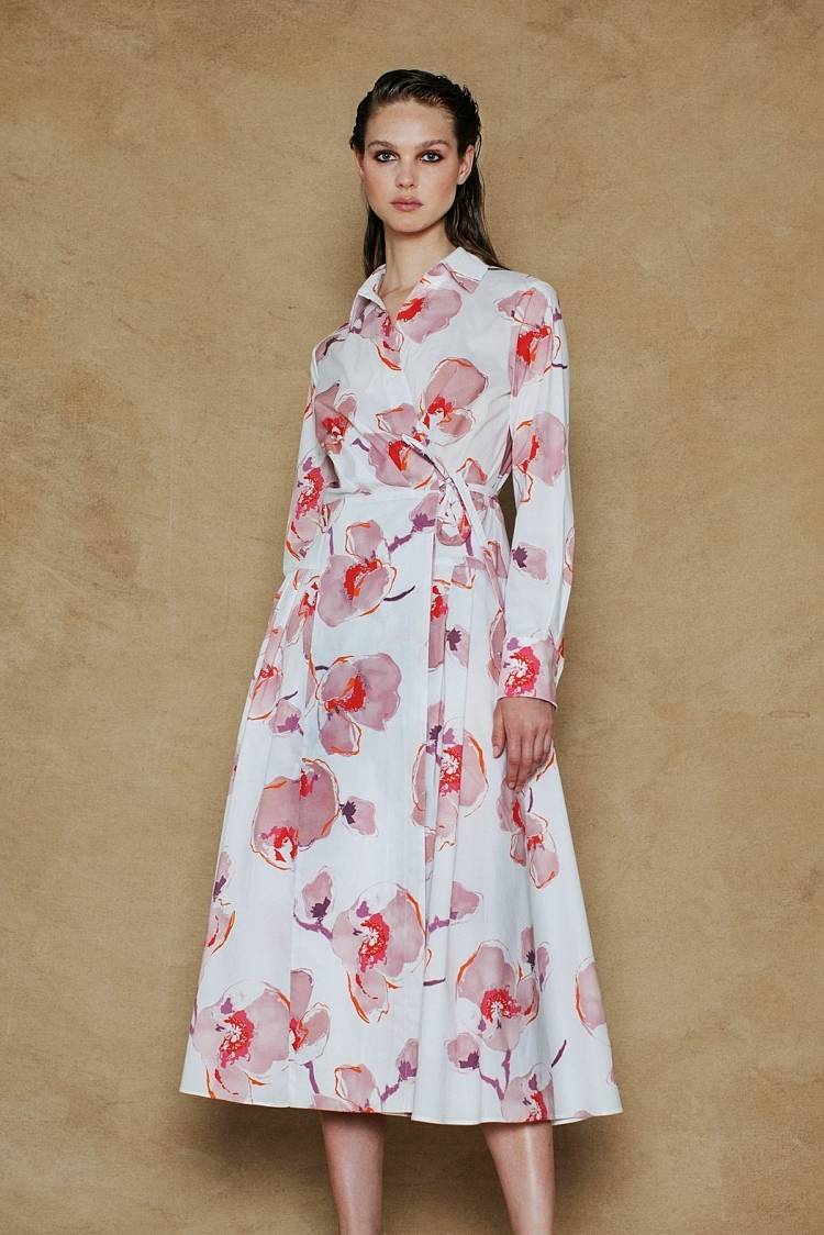 Sly 010 Midi-Wickelkleid aus Baumwolle mit Blumendruck Riesige Ersparnisse