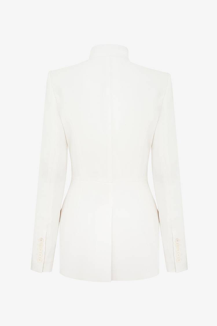 Sly 010 Tailliierter Blazer aus Crêpe-envers-Satin Nur noch ein Tag übrig