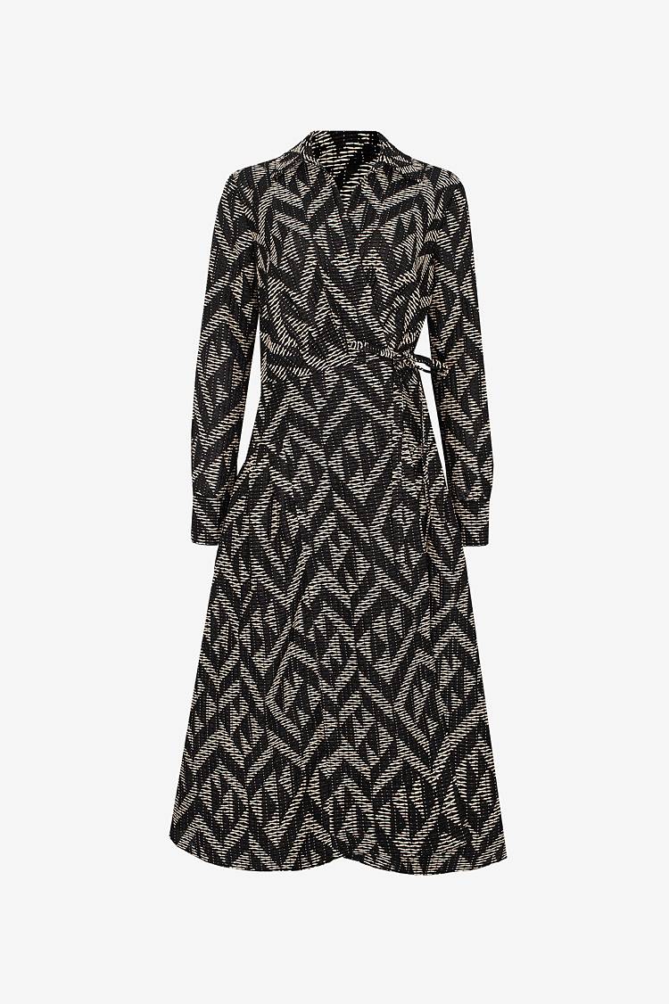 Sly 010 Midi-Wickelkleid mit grafischem Muster Kostenloser Versand international