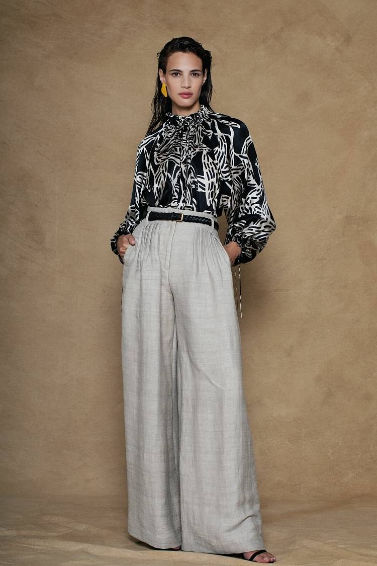 Sly 010 Seidenbluse mit gekräuseltem Kragen Fabrikpreis