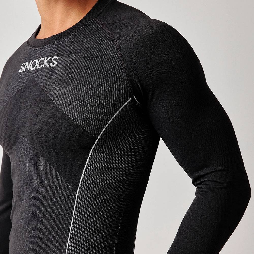 Snocks Thermounterwäsche Herren mit Daumenloch aus recyceltem Polyester Zeitlich begrenztes Angebot