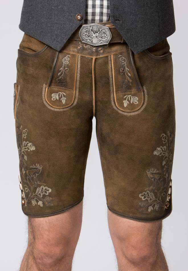 Stockerpoint Lederhose Bastian havanna gespeckt 44 Fabrikladen