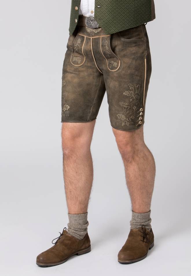 Stockerpoint Lederhose Bastian kiesel gespeckt 44 Begrenzt auf 3 Tage