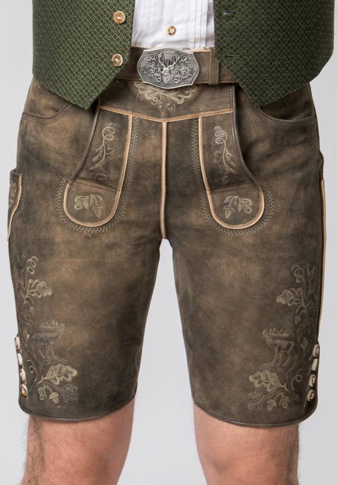 Stockerpoint Lederhose Bastian kiesel gespeckt 44 Begrenzt auf 3 Tage