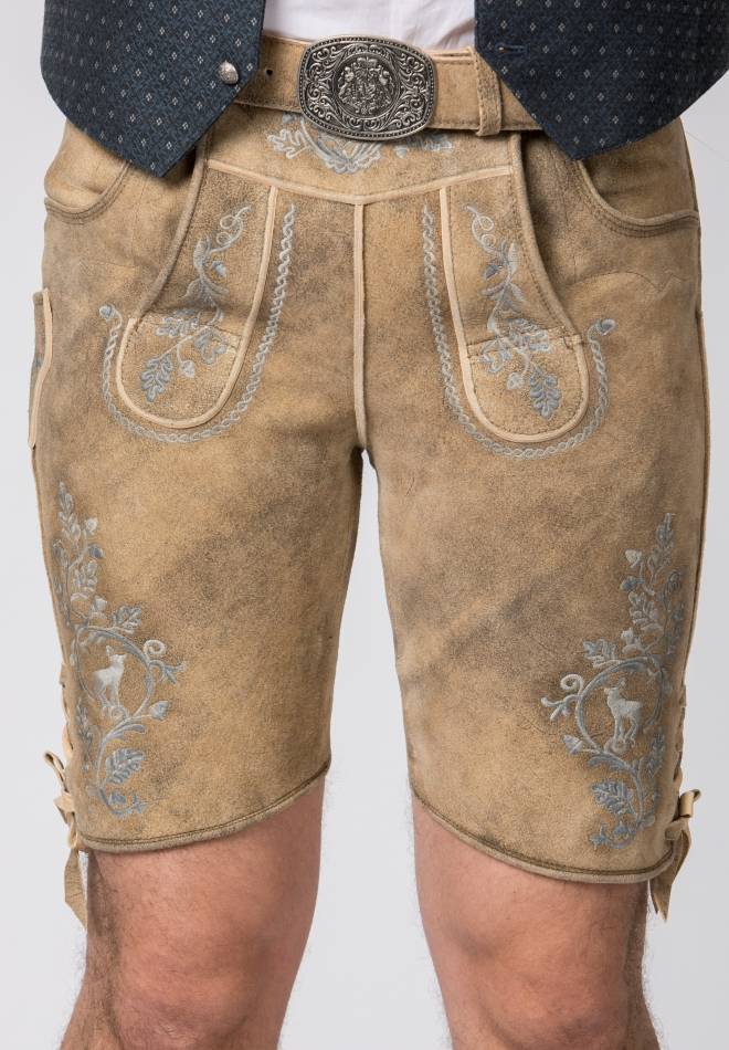 Stockerpoint Lederhose Girgl senf gespeckt-grau 44 Black Friday Preise