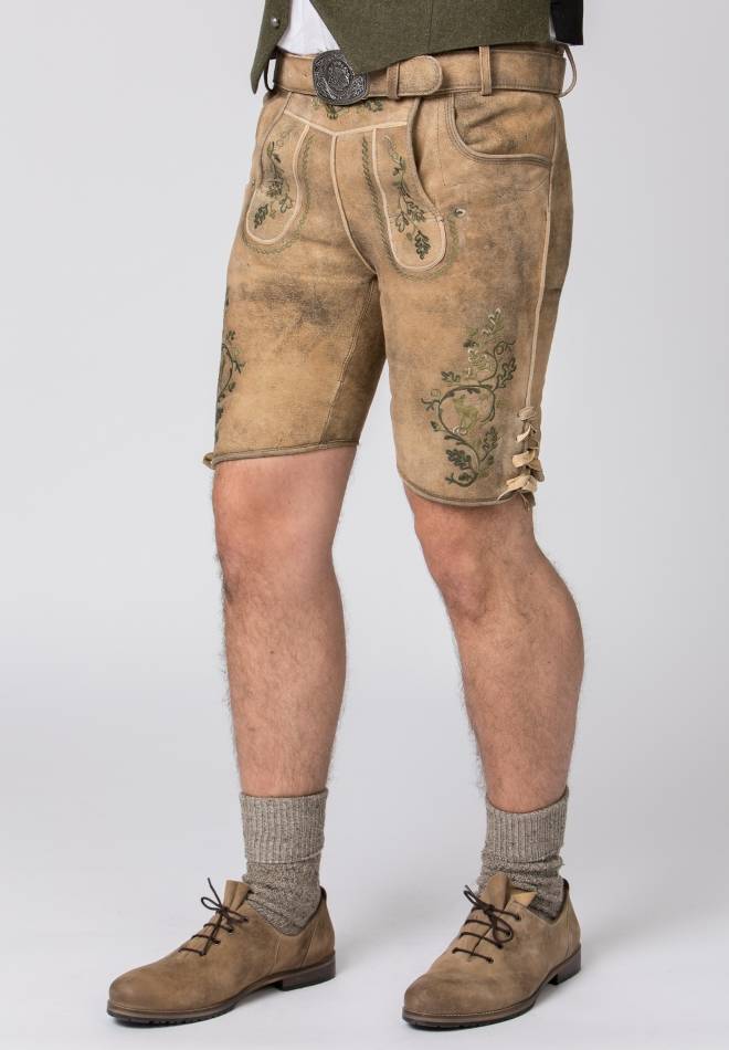 Stockerpoint Lederhose Girgl senf gespeckt-grün 48 Im Verkauf