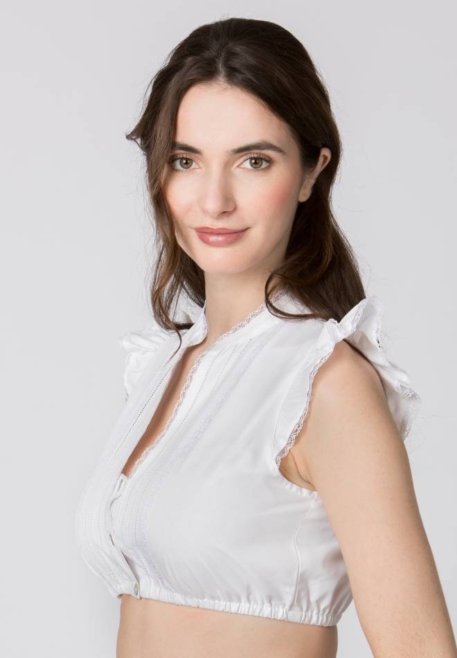 Stockerpoint Dirndlbluse Satine weiss 30 Sonderangebot der Fabrik