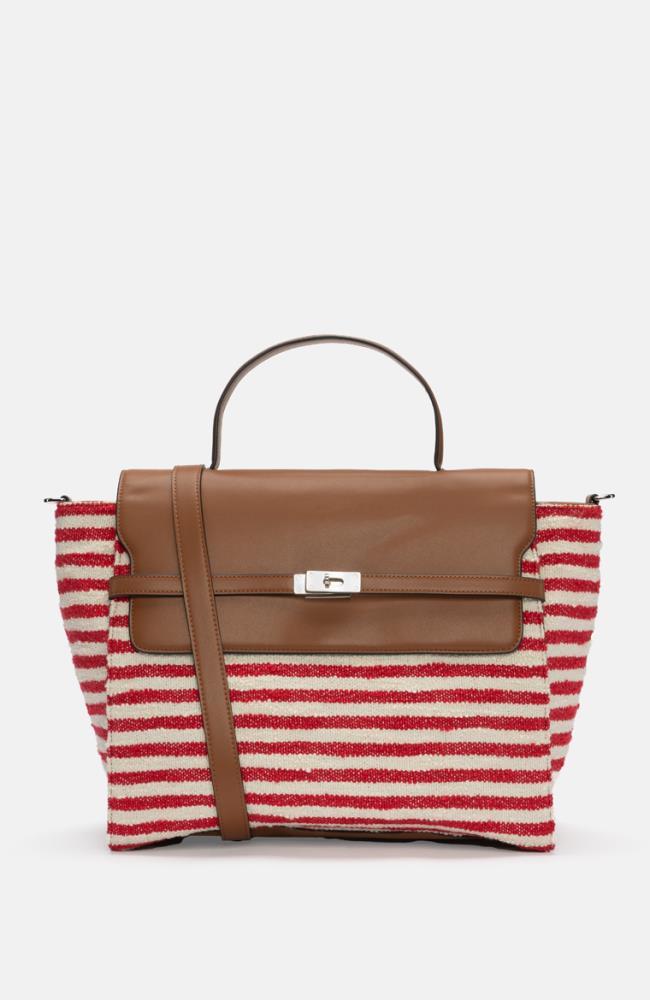 Stuff Maker Beach Handbag in Rot gestreift Neueste Stile