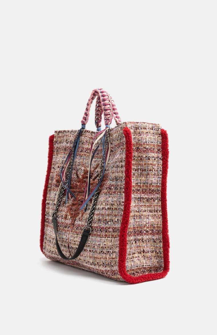 Stuff Maker Bouclé-Handbag in Bordeaux Zeitbegrenzte Promotion