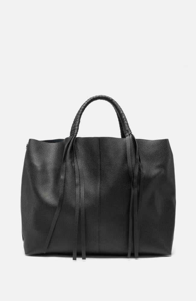 Stuff Maker Leder Shopper in Schwarz Räumungsverkauf